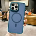 thumbnail image 1 of Decase Cover for Apple iPhone 11 Pro Max,Translucent Soft TPU Rugged Shockproof Metal Camera Frame Mag Safe Shell Support Wireless Charging for Apple iPhone 11 Pro Max,royalblue, 1 of 7
