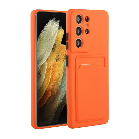 Decase Cover For Samsung Galaxy S23 Ultra 6.8 inch,Shockproof Soft TPU Card Solt Rubber Case Cover,Orange
