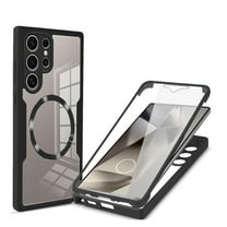 Decase Cover For Samsung Galaxy S22 Ultra Full Body Magnetic Case,Slim Shockproof with Built-in Screen Protector Magnetic Mag-safe Dual-layer Protector Acrylic Back Cover Case ,Black