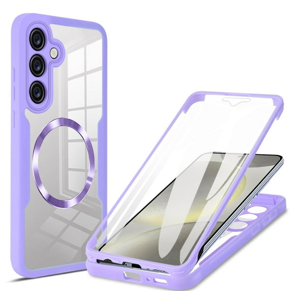 Decase Cover For Samsung Galaxy S23 Plus Full Body Magnetic Case,Slim Shockproof with Built-in Screen Protector Magnetic Mag-safe Dual-layer Protector Acrylic Back Cover Case ,Purple