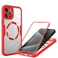 thumbnail image 1 of Decase Cover For iPhone 11 Pro Max Full Body Magnetic Case,Slim Shockproof with Built-in Screen Protector  Magnetic Mag-safe Dual-layer Protector Acrylic Back Cover Case ,Red, 1 of 8