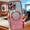 thumbnail image 1 of Decase Cover For iPhone 12 Pro, Mag Safe Bling Case,Luxury Plating Cute Glitter Anti-Scratch Shockproof Cover,with Full Camera Protection Magnetic,Case for Women Girls, pink, 1 of 3