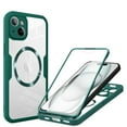 thumbnail image 1 of Decase Cover For iPhone 14 Full Body Magnetic Case,Slim Shockproof with Built-in Screen Protector  Magnetic Mag-safe Dual-layer Protector Acrylic Back Cover Case ,Darkgreen, 1 of 9