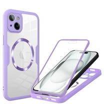 Decase Cover For iPhone 14 Plus Full Body Magnetic Case,Slim Shockproof with Built-in Screen Protector Magnetic Mag-safe Dual-layer Protector Acrylic Back Cover Case ,Purple
