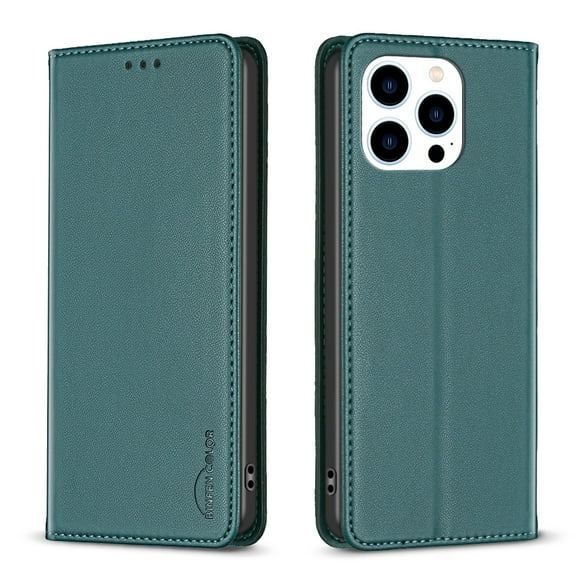 Decase Cover For iPhone 14 Plus,Shockproof PU Leather Book Folding Flip Folio Case with Card Holders Kickstand Magnetic Closure TPU Inner Shell Protective Cover for Women Men,green
