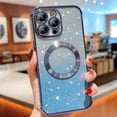 thumbnail image 1 of Decase Cover For iPhone 14 Pro, Mag Safe Bling Case,Luxury Plating Cute Glitter Anti-Scratch Shockproof Cover,with Full Camera Protection Magnetic,Case for Women Girls, blue, 1 of 3