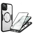thumbnail image 1 of Decase Cover For iPhone 15 Full Body Magnetic Case,Slim Shockproof with Built-in Screen Protector  Magnetic Mag-safe Dual-layer Protector Acrylic Back Cover Case ,Black, 1 of 9