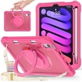 thumbnail image 1 of Decase Crossbody Case for iPad Mini 6th Gen 2021,Shockproof Heavy Duty Rugged Protective Built-in 360°Rotation Stand Handle with Adjustable Shoulder Strap,Dual-Layer Protection Case,Rose, 1 of 15