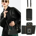 thumbnail image 1 of Decase Crossbody Phone Case and Wallet - for Apple iPhone XR,PU Leather Card Slots Holder Case Cover Built-in Makeup Mirror & Camera Lens Protector & Shoulder Strap - Black, 1 of 7
