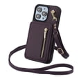 thumbnail image 1 of Decase Crossbody Wallet Case with Credit Card Holder Stand for iPhone 14, RFID Blocking Design,with Wrist Strap Rugged Shockproof PU Leather Case Cover, purple, 1 of 8