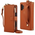 thumbnail image 1 of Decase Crossbody Wallet Case for Samsung Galaxy A13 RFID Blocking 6-Card Holder Soft PU Leather Adjustable Shoulder Strap Zipper Pocket Metal Buckle Wristband Phone Case for Galaxy A13 4G,Brown, 1 of 7