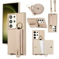 thumbnail image 1 of Decase Crossbody Wallet Case for Samsung Galaxy S23 Ultra, with Strap Adjustable Lanyard PU Leather Card Slot Purse Cover Protective Phone Case for Samsung Galaxy S23 Ultra 6.8 inch,Khaki, 1 of 9