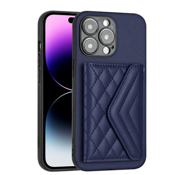 Decase Crossbody Wallet Case for iPhone 15,RFID Blocking Design,with Credit Card Slot Flip PU Leather Stand,Rugged Shockproof Magnetic Buckle with Shoulder Strap Case Cover,Blue