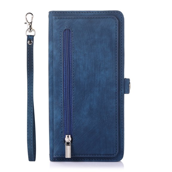 Decase Crossbody Zipper Wallet Case for Samsung Galaxy A51 4G PU Leather Purse Case with Crossbody Shoulder Strap Card Slots Kickstand Magnetic Protective Case For Samsung Galaxy A51 4G,Blue