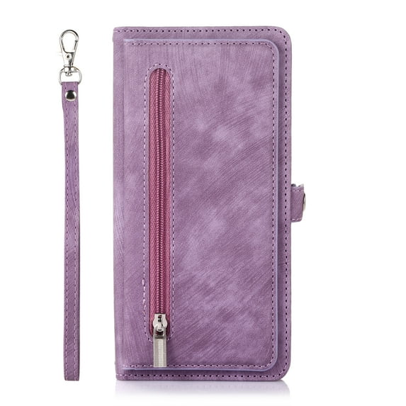 Decase Crossbody Zipper Wallet Case for Samsung Galaxy A51 4G PU Leather Purse Case with Crossbody Shoulder Strap Card Slots Kickstand Magnetic Protective Case For Samsung Galaxy A51 4G,Purple