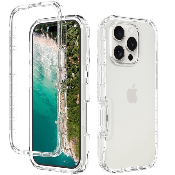 Decase Designed for iPhone 16 Pro Max Case, Full-Body Rugged Protective Case,Heavy Duty Dual Layer Shockproof Women Men Transparent Protective Phone Cover, for iPhone 16 Pro Max,Clear