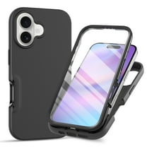 Decase Dual-Layer Hard Case for iPhone 17,Shock-Absorbent Hybrid PC TPU Rugged Bumper Cover,Heavy Duty Case,Full Body Protection with Built-in Screen Protector,Black