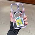 thumbnail image 1 of Decase Fashion Clear Stand Case for Apple iPhone 16 Plus,Shockproof Transparent Protective Case with Lens Protector & Lens Stand & 1*Tempered Screen Protector,Magnetic Accessories Cover,Lightpurple, 1 of 9