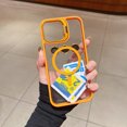 thumbnail image 1 of Decase Fashion Clear Stand Case for Apple iPhone 16,Shockproof Transparent Protective Case with Lens Protector & Lens Stand & 1*Tempered Glass Screen Protector,Magnetic Accessories Cover,Orange, 1 of 9