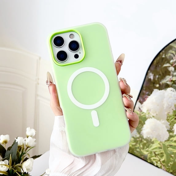 Decase Fashion Magnetic Case for iPhone 13 Pro,Rugged Magnetic Back Cover,Compatible with Mag-Safe,Matte Slim Shockproof Hard PC+Soft TPU Bumper Protective Phone Cover for Women Men,Green