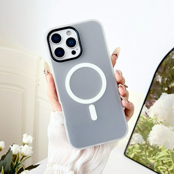 Decase Fashion Magnetic Case for iPhone 15 Pro,Rugged Magnetic Back Cover,Compatible with Mag-Safe,Matte Slim Shockproof Hard PC+Soft TPU Bumper Protective Phone Cover for Women Men,Black