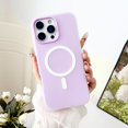 thumbnail image 1 of Decase Fashion Magnetic Case for iPhone 15 Pro,Rugged Magnetic Back Cover,Compatible with Mag-Safe,Matte Slim Shockproof Hard PC+Soft TPU Bumper Protective Phone Cover for Women Men,Purple, 1 of 8