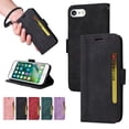 thumbnail image 1 of Decase Fit for Apple iPhone 7 Plus/Apple iPhone 8 Plus Wallet Cover with Wrist Strap,Drop Protection Durable PU Leather Magnetic Clasp Flip Holder Card Slots Purse Phone Case Cover,Black, 1 of 15