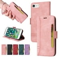 thumbnail image 1 of Decase Fit for Apple iPhone 7 Plus/Apple iPhone 8 Plus Wallet Cover with Wrist Strap,Drop Protection Durable PU Leather Magnetic Clasp Flip Holder Card Slots Purse Phone Case Cover,Pink, 1 of 1