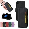 thumbnail image 1 of Decase Fit for iPhone SE 2022,iPhone SE 2020,iPhone 8,iPhone 7 Wallet Cover with Wrist Strap,Drop Protection Durable PU Leather Magnetic Clasp Flip Holder Card Slots Purse Phone Case,Black, 1 of 15