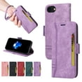 thumbnail image 1 of Decase Fit for iPhone SE 2022,iPhone SE 2020,iPhone 8,iPhone 7 Wallet Cover with Wrist Strap,Drop Protection Durable PU Leather Magnetic Clasp Flip Holder Card Slots Purse Phone Case,Purple, 1 of 15