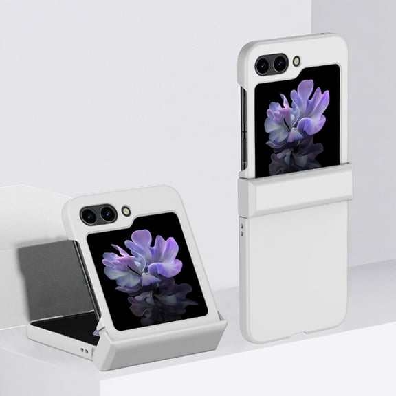 Decase Flip Case with Hinge Protector for Samsung Galaxy Z Flip 6/7 FE,Slim Z Flip 6/7 FE Matte Case,Hard PC Thin Protective Cover for Galaxy Z Flip 7 FE 5G 2025,Shockproof PC Back Cover,White