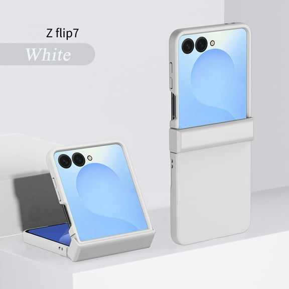 Decase Flip Case with Hinge Protector for Samsung Galaxy Z Flip 7,Slim Z Flip 7 5G 2025 Matte Phone Case,Hard PC Thin Protective Cover for Galaxy Z Flip 7 5G 2025,Shockproof PC Back Cover,White