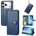 thumbnail image 1 of Decase Flip Solid Case for iPhone 17 Pro Max,Fashion PU Leather Wallet Case Flip Card Holder Kickstand Hybrid TPU Shell,Shockproof Folio Cover Compatible with Apple iPhone 17 Pro Max 2025,Blue, 1 of 10