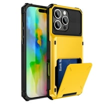 Decase Flip Wallet Case for iPhone 16 Pro Case with 5 Card Credit Card Holder Slot,Shockproof Cover Hybrid Heavy Duty Protection Armor Phone Case fits for iPhone 16 Pro,Yellow
