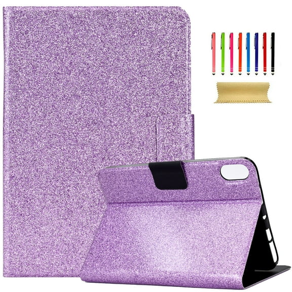 Decase Folio Case for Apple iPad 10th Generation, Glitter Folio Stand Smart Cover Auto Wake/Sleep PU Leather Protective Case for iPad 10.9 inch 2022,Purple