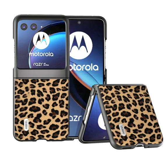 Decase For Motorola Razr 40ultra Slim Case,Fashionable Leopard Print Phone Holster for Women Men,Luxury High-quality PU Leather Durable Case Anti-Scratch Shockproof Protective Cover,A