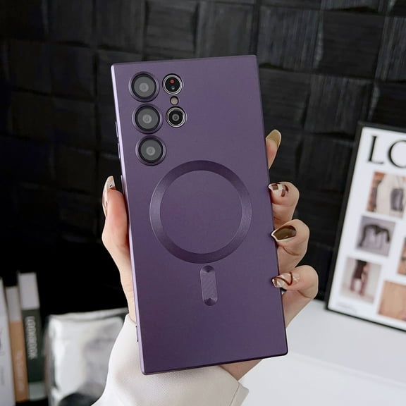 Decase For Samsung Galaxy S23 Ultra Case with Camera Lens Protector Compatible with MagSafe Anti-fall Shockproof Slim Case Cover,For Samsung Galaxy S23 Ultra,Purple