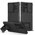 thumbnail image 1 of Decase For Samsung Galaxy S23 Ultra Case with Invisible Stand and Slide Camera Lens Protector Shockproof TPU Bumper Protection Case Cover,Black, 1 of 12