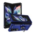 thumbnail image 1 of Decase For Samsung Galaxy Z Fold4,Shockproof Magnetic Metal Rotating Ring Holder Stand Protector Case Cover,Blue, 1 of 7