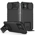 thumbnail image 1 of Decase For iPhone 11,6.1 inch,Slim Shockproof Kickstand Slide Camera Lens Protector Hard PC Case Cove,Black, 1 of 11