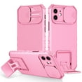 thumbnail image 1 of Decase For iPhone 12 (6.1 inch) Case,Slim Shockproof Kickstand Slide Camera Lens Protector Soft TPU Cover,Pink, 1 of 10