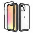 thumbnail image 1 of Decase For iPhone 13 (6.1 inch),Rubber Shockproof Soft TPU Bumper Two-layer Protector Hard PC Case Cover,Black, 1 of 6