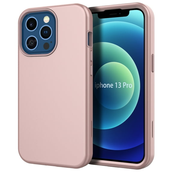 Decase For iPhone 13 Pro 6.1 inch Case,Rugged Lightweight Hybrid Slim Shockproof Hard Protective Cover,Rosegold
