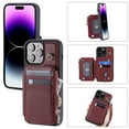thumbnail image 1 of Decase For iPhone 15 Plus,Wallet Case PU Leather Shockproof Phone Shell Detachable Lanyard & Wrist Strap,Magnetic Buckle Back Cover Zipper Wallet Card Holder Pocket for Apple iPhone 15 + Plus,Winered, 1 of 6