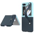 thumbnail image 1 of Decase for Galaxy Z Flip 5 Shockproof Case with Hand Strap Stand, Slim Fit Stylish Bicolor Hard Protective Cover for Samsung Galaxy Z Flip 5,Skyblue+Navyblue, 1 of 6