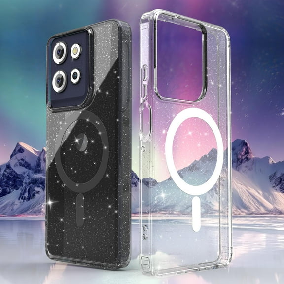 Decase Glitter Case for Motorola Moto G Power 5G 2025, Magnetic for Moto G Power 5G 2025 Case Compatible with MagSafe, Bling Sparkle Shockproof Phone Bumper Cover,Clear