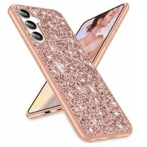 Decase Glitter Case for Samsung Galaxy A35 5G,Ultra Thin Slim Galaxy A35 Case Bling Sparkle Diamond Shockproof Protective Cover Case for Women Girls,Rosegold
