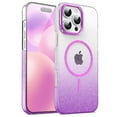 thumbnail image 1 of Decase Glitter Magnetic Case for iPhone 16 Pro Max Case, Clear Gradient Bling Sparkly Shockproof Slim Cover for iPhone 16 Pro Max,Purple, 1 of 5