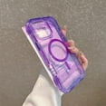 thumbnail image 1 of Decase Glitter Magnetic Shockproof Clear Case Compatible with iPhone 15 Pro Max,Military-Grade Anti-Scratch Sparkle Protective Back Cover with Hard PC+TPU Hybrid,Support Wireless Charging,Clearpurple, 1 of 10