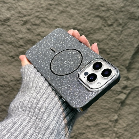 Decase Glitter Phone Case for iPhone 11 Pro Max, Slim and Shockproof, Wireless Charging Support, Sparkling Color Design, Mag-Safe Compatible,Protective Transparent Case with Magnetic Ring,Black